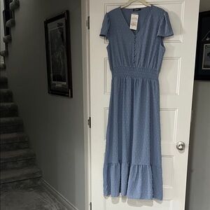 Blue western maxi dress size large